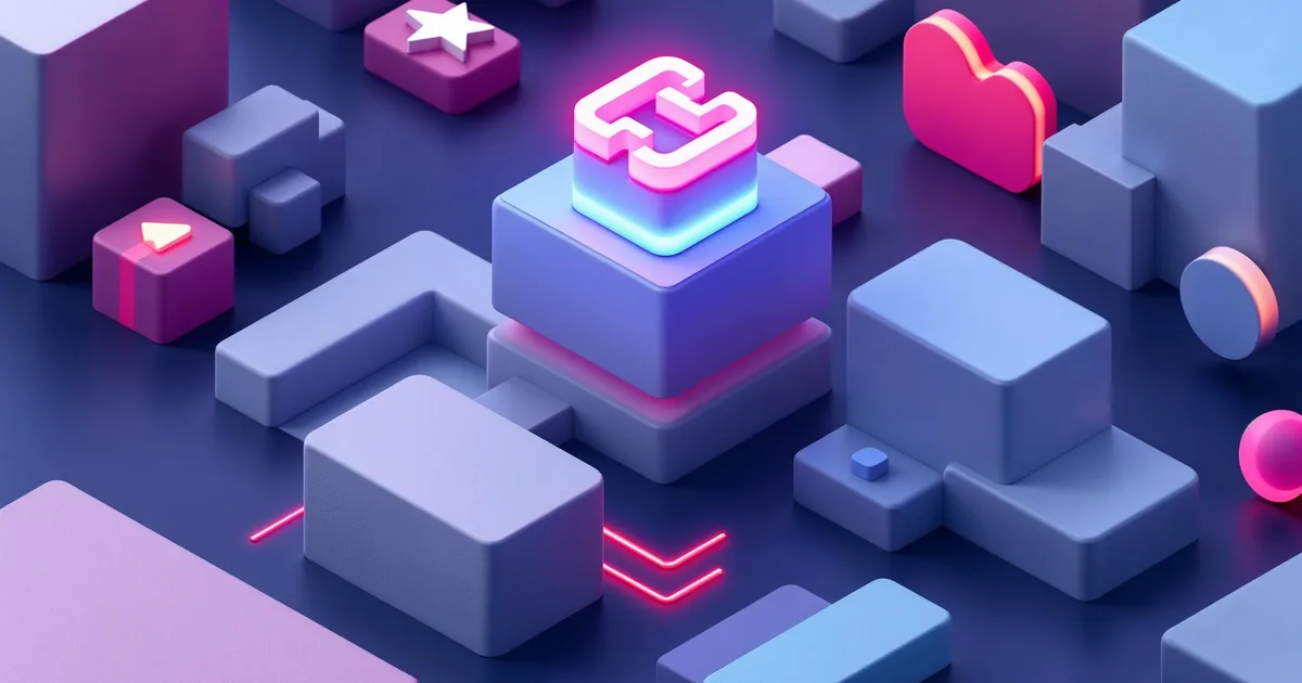 Ilustração isométrica de construção de marca com blocos de identidade visual